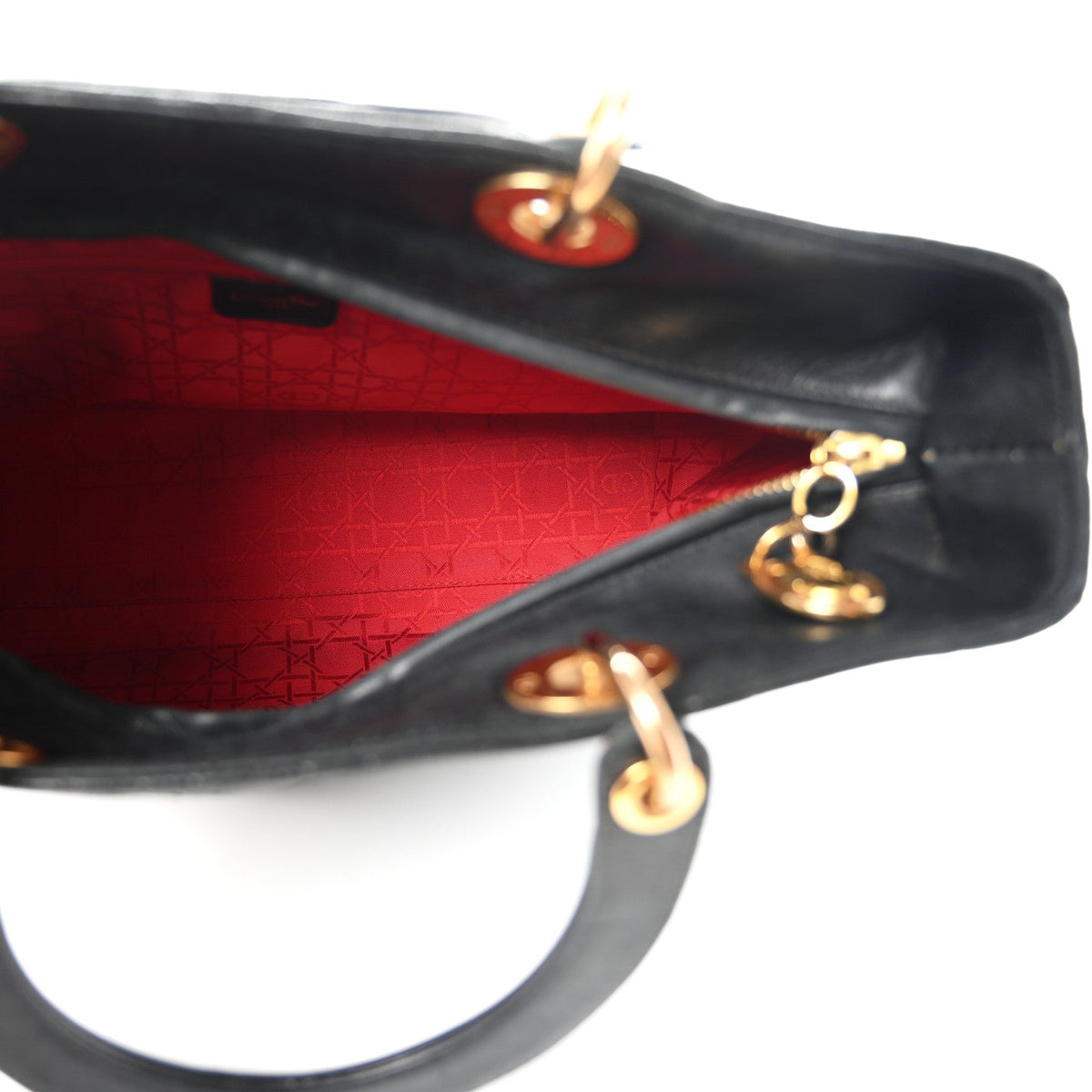 Lambskin Cannage Large Lady Dior Black