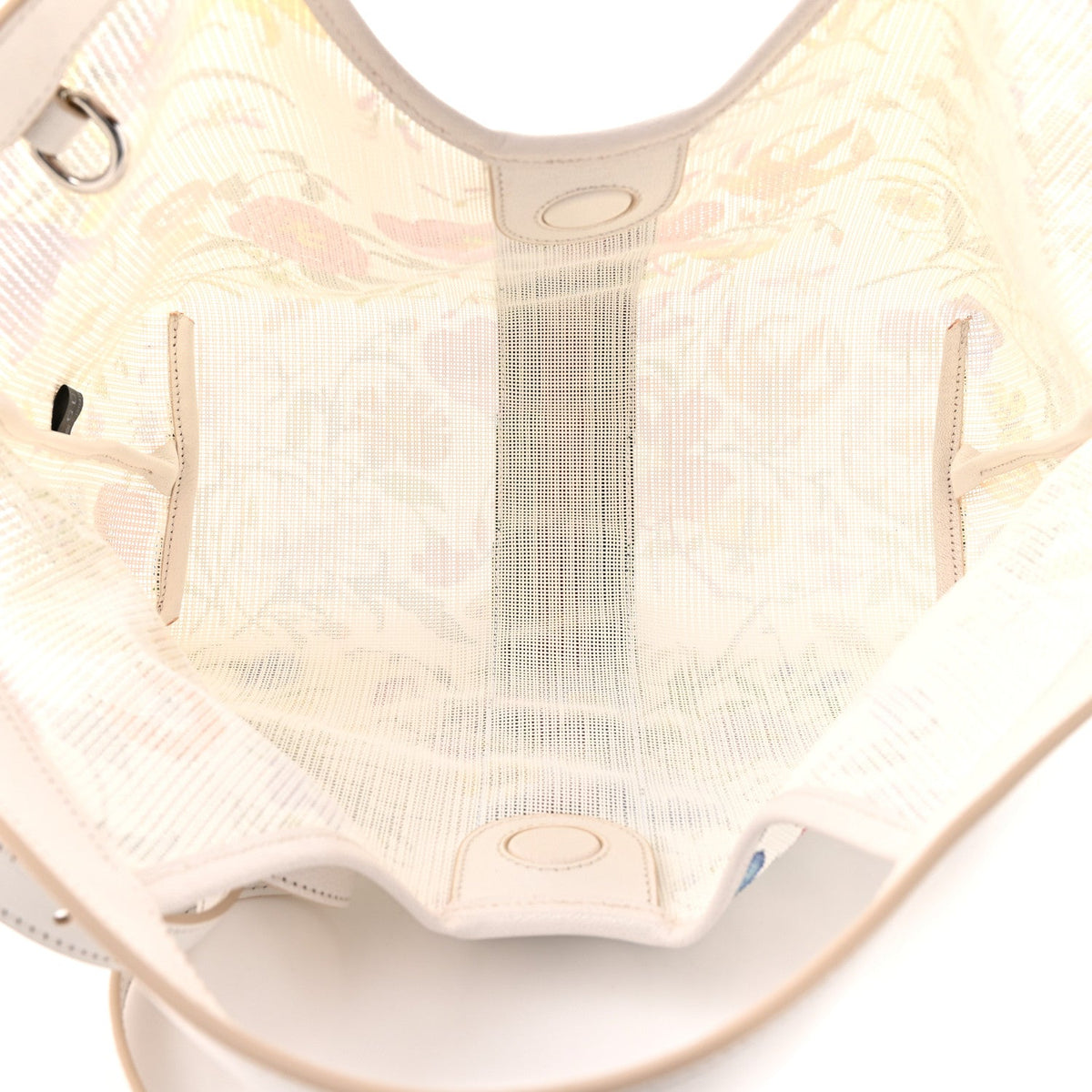 Net Calfskin Web Small Giglio Tote White Multicolor