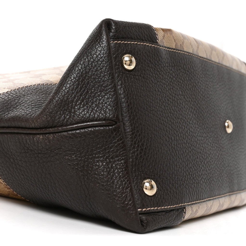 Crystal Monogram Shopping Tote Dark Brown