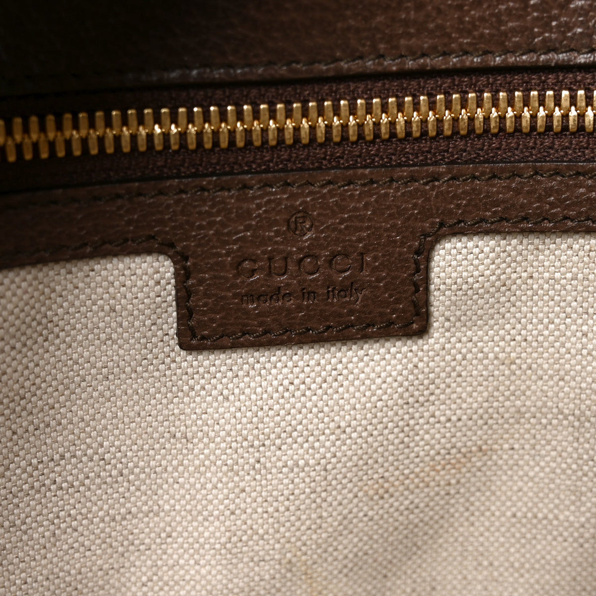 Monogram Jumbo GG Textured Dollar Calfskin Web Small Tote Bag Camel Ebony New Acero