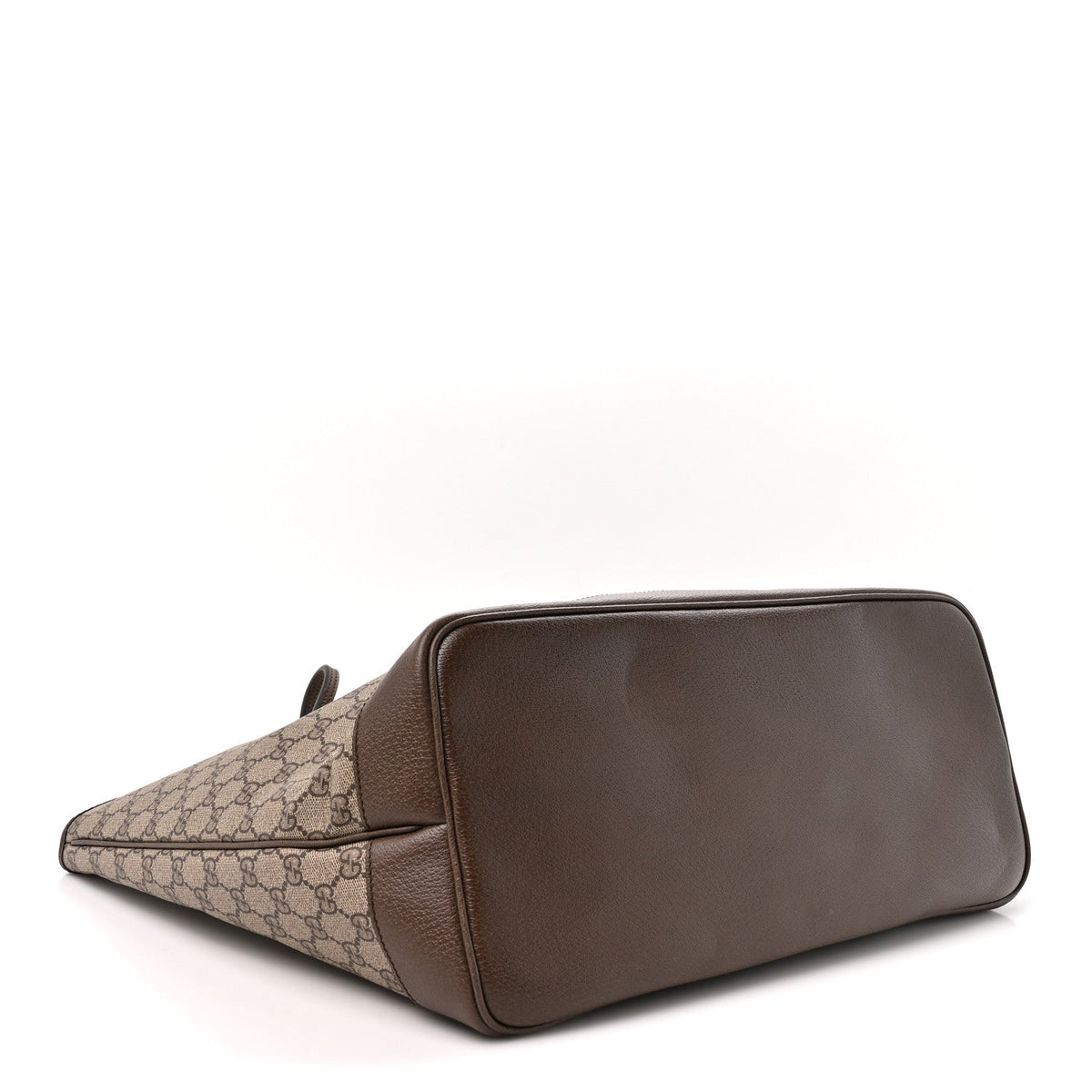 GG Supreme Monogram Textured Dollar Calfskin Web Large Ophidia Tote Beige Ebony New Acero