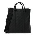Calfskin Rubber Effect Tall Convertible Tote Black