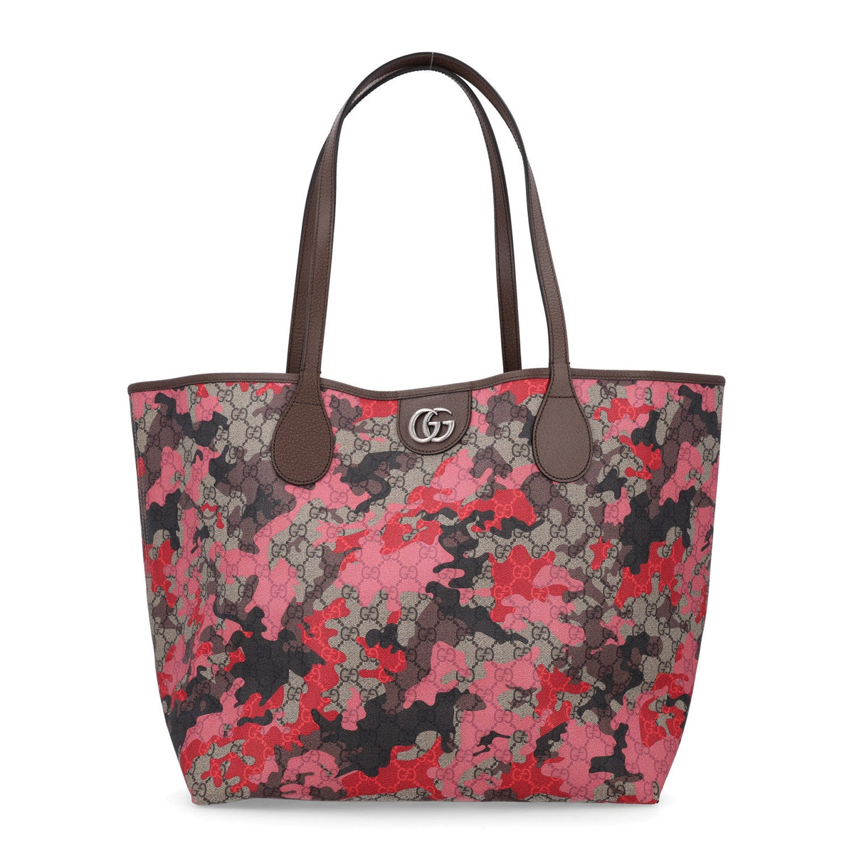 GG Supreme Monogram Camouflage Tote  Pink Red