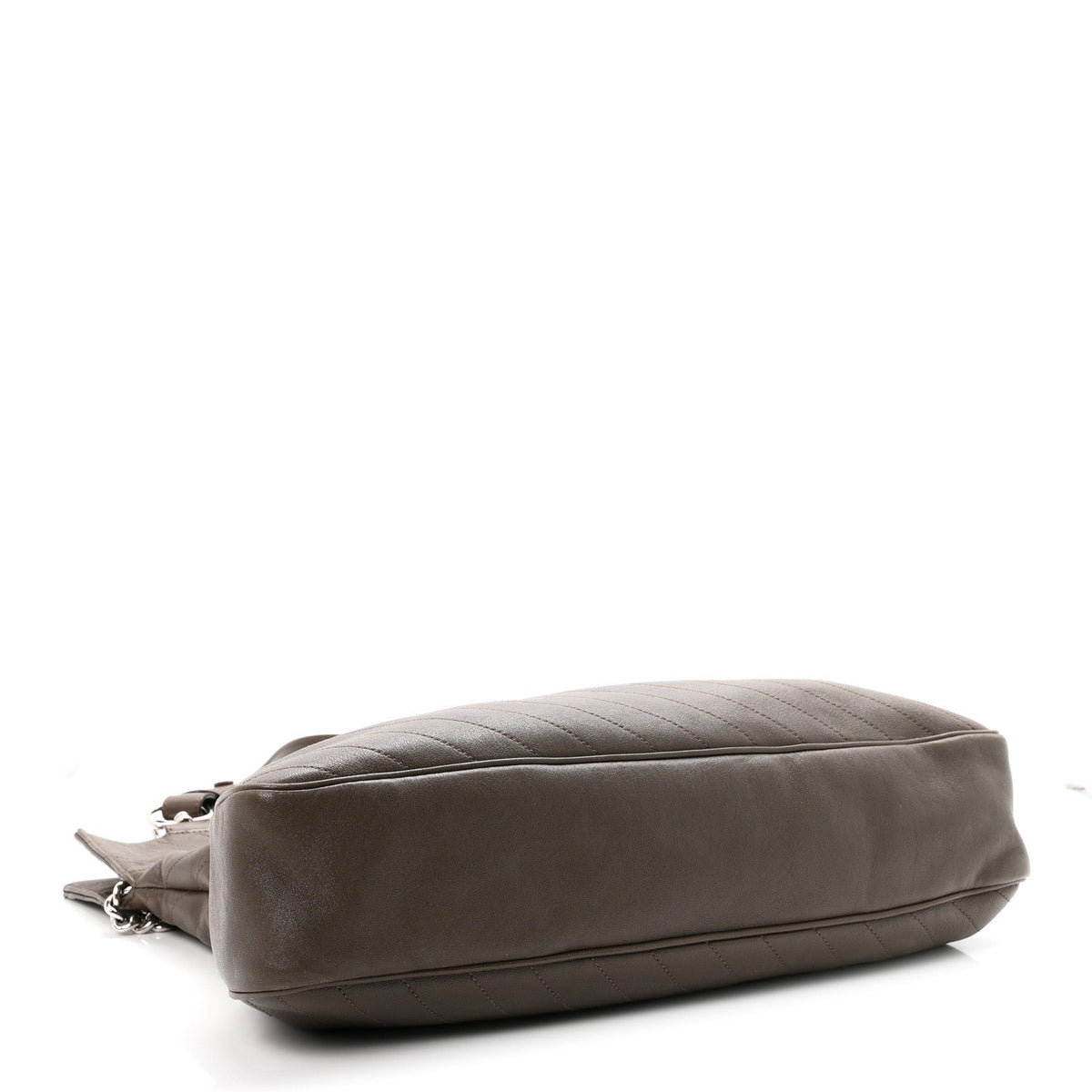 Sakai Be Green Calfskin Diagonal Stitched Medium Blondie Tote Craclet Brown