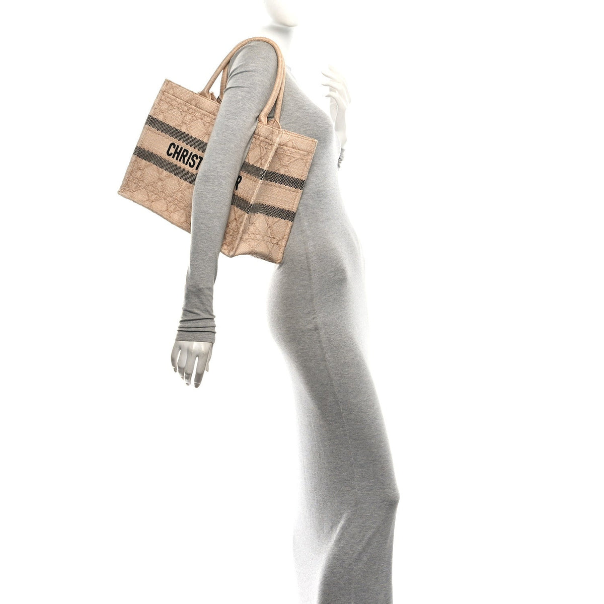 Raffia Cannage Medium Book Tote Natural