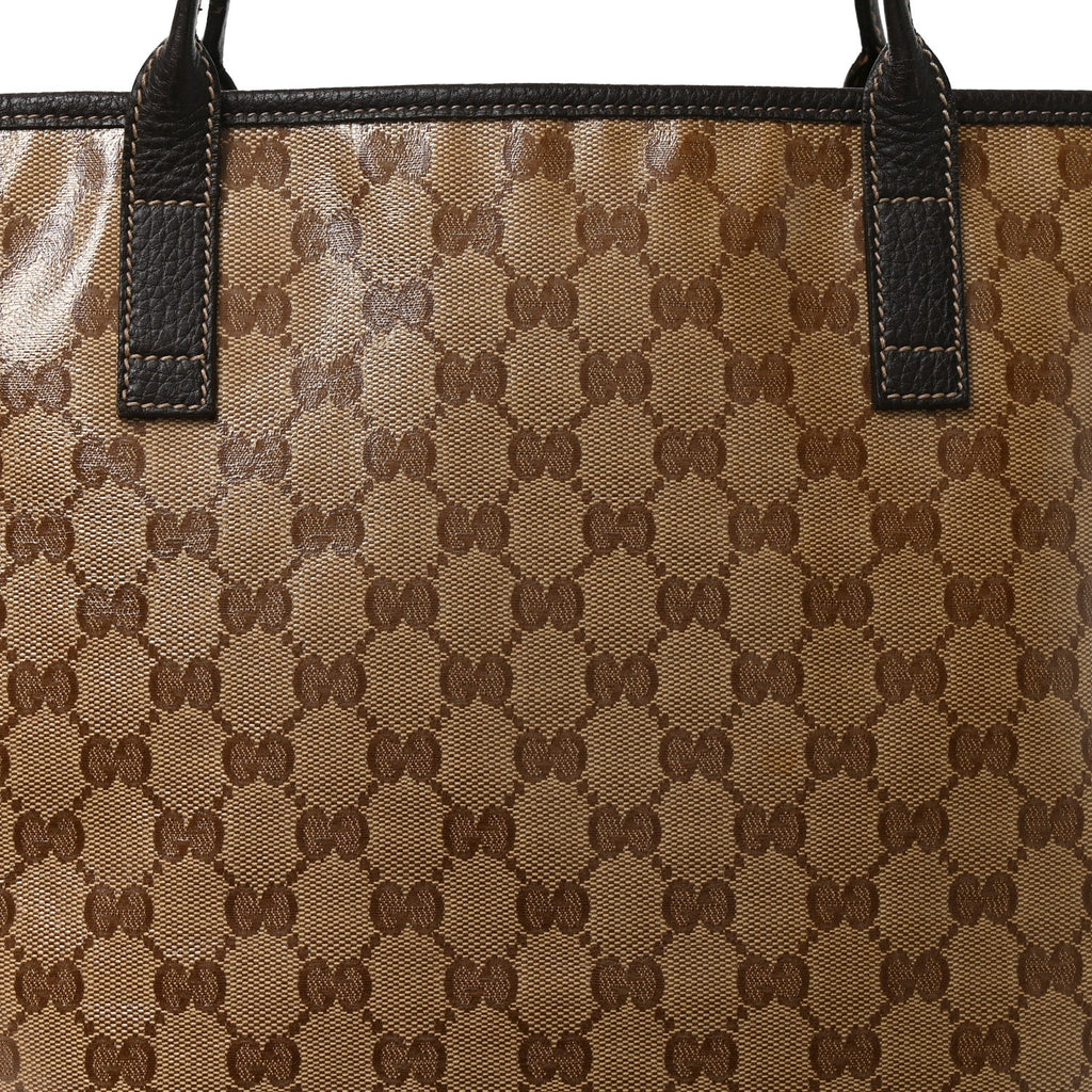Crystal Monogram Shopping Tote Dark Brown