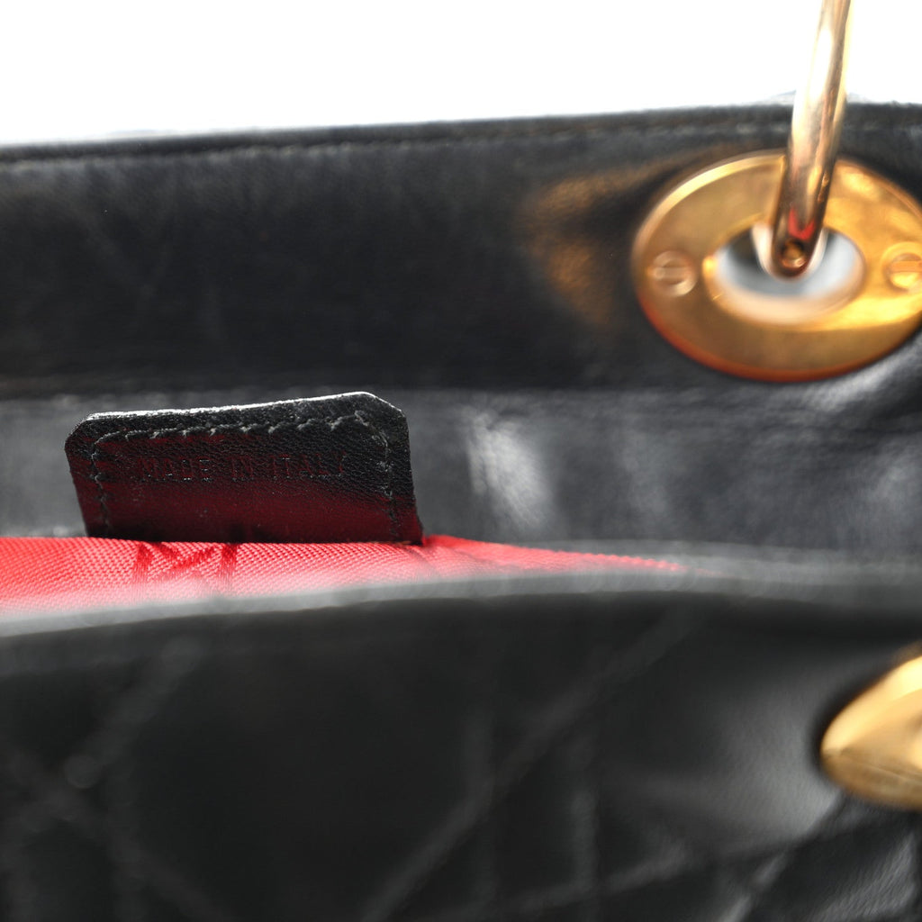 Lambskin Cannage Large Lady Dior Black