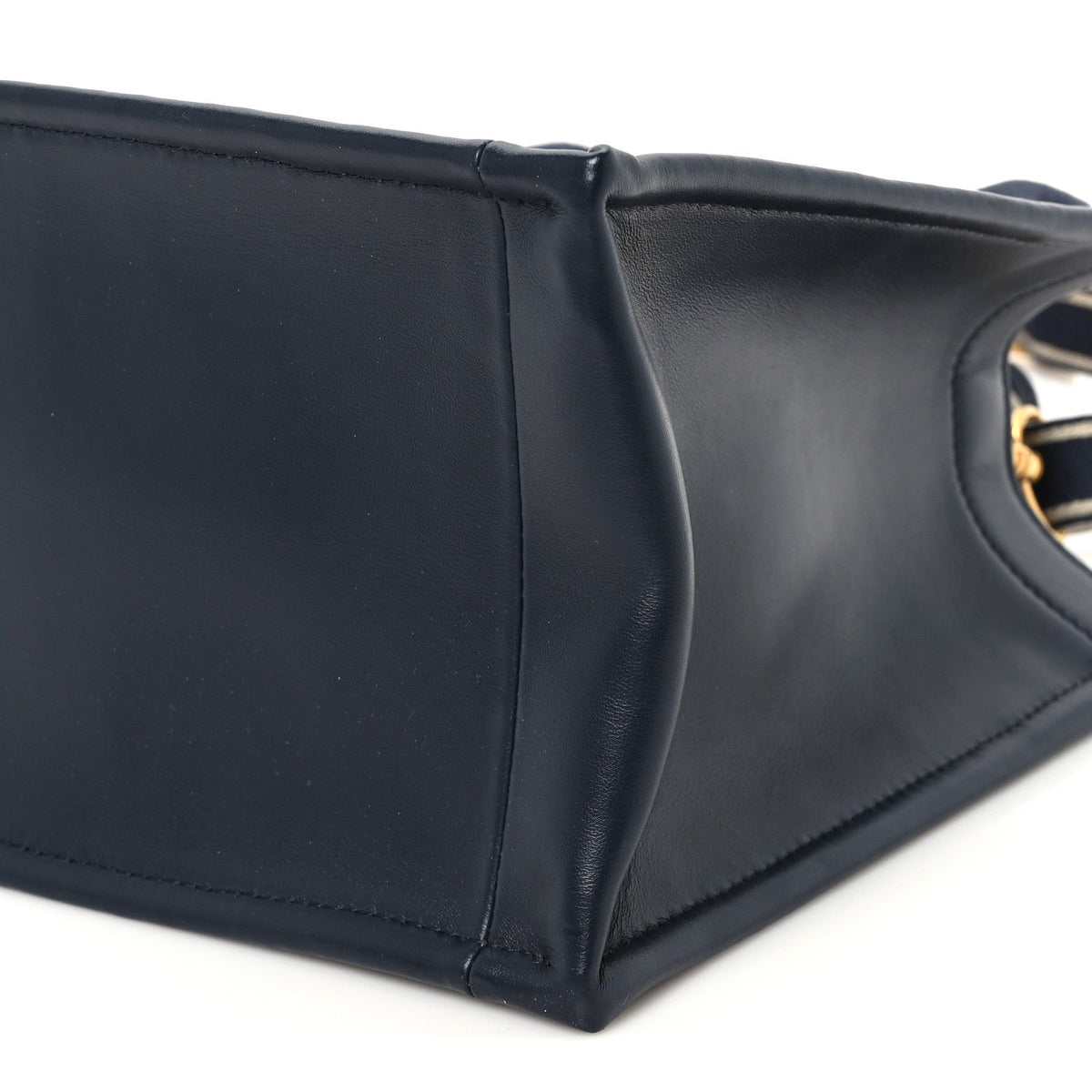 Oblique Calfskin Small Book Tote With Strap Blue Multicolor