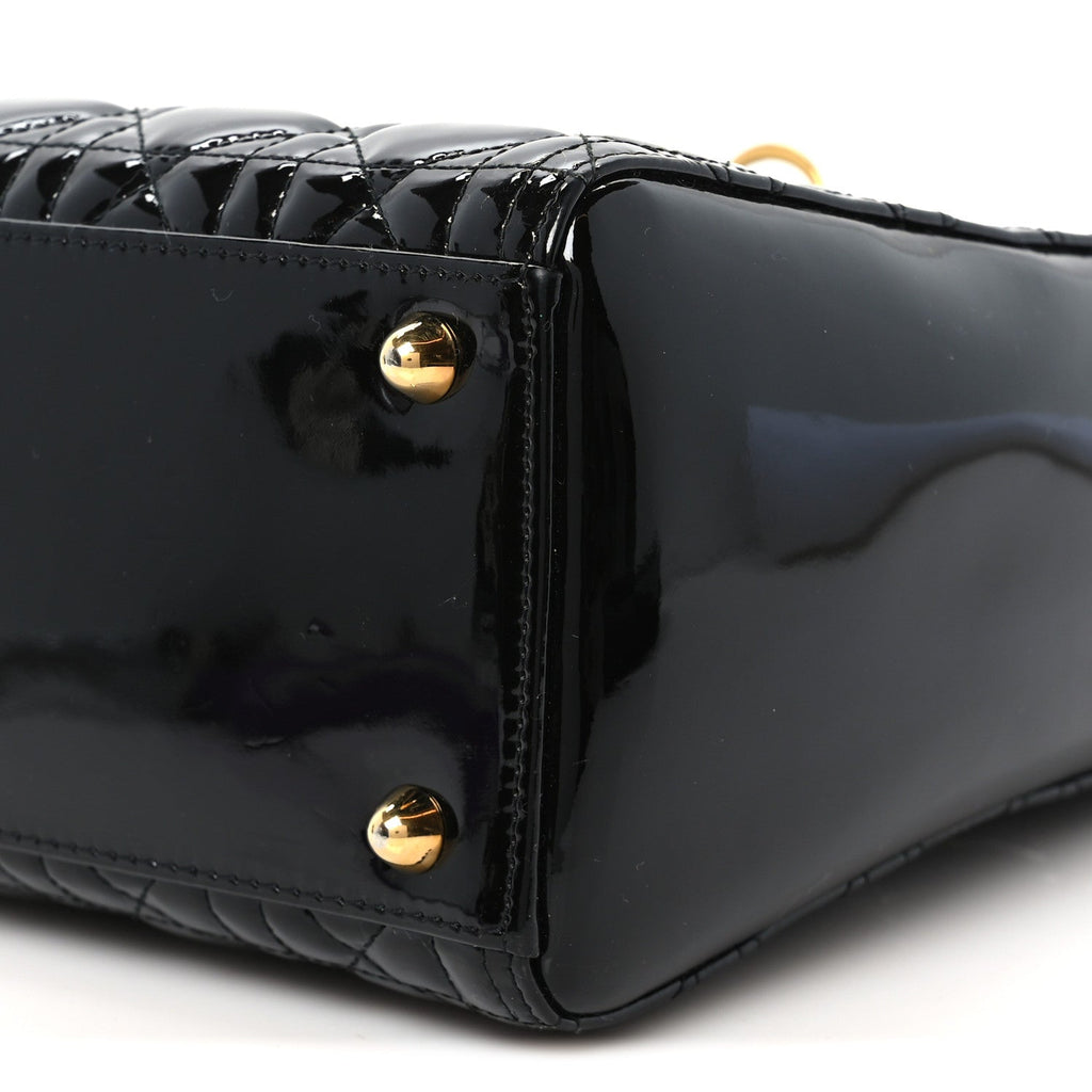 Patent Cannage Large Lady Dior Black