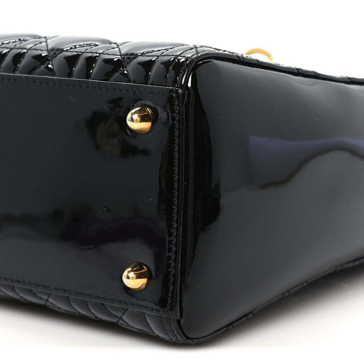 Patent Cannage Large Lady Dior Black