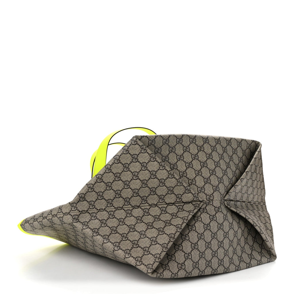 GG Supreme Monogram Medium Totissima Shopping Tote Ebony Beige Yellow