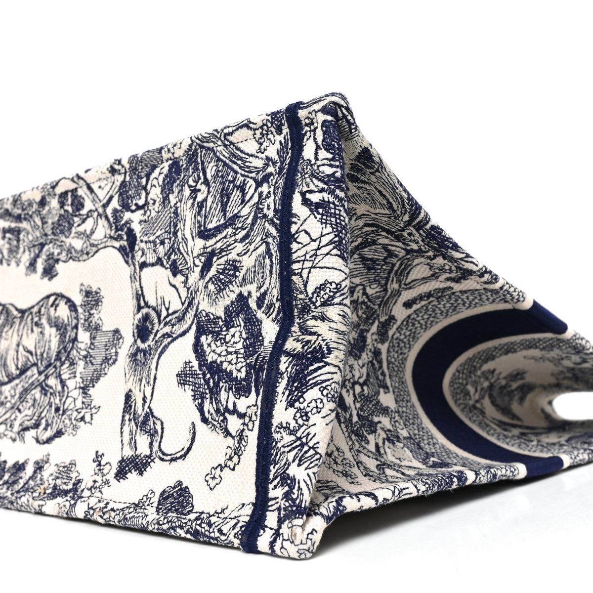 Canvas Embroidered Large Dioriviera Toile De Jouy Book Tote Blue