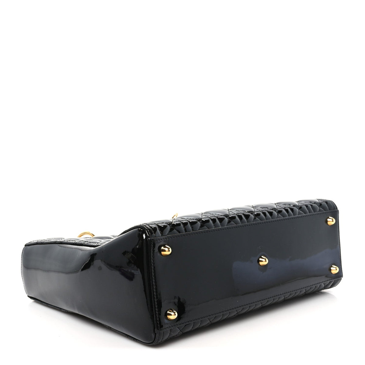 Patent Cannage Large Lady Dior Black