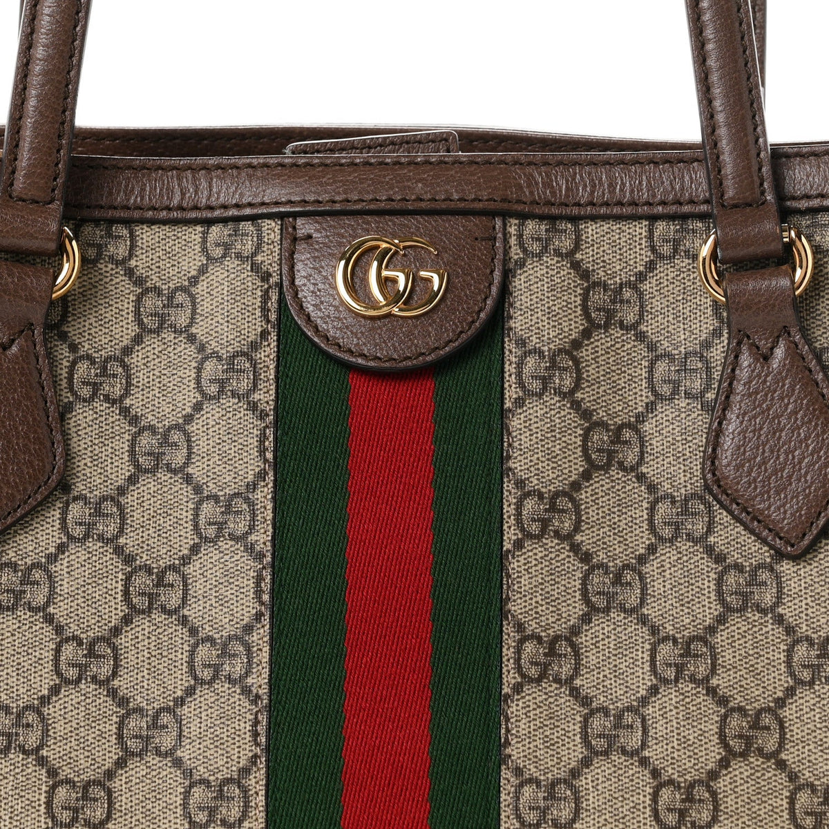 GG Supreme Monogram Medium Ophidia Shopping Tote Brown