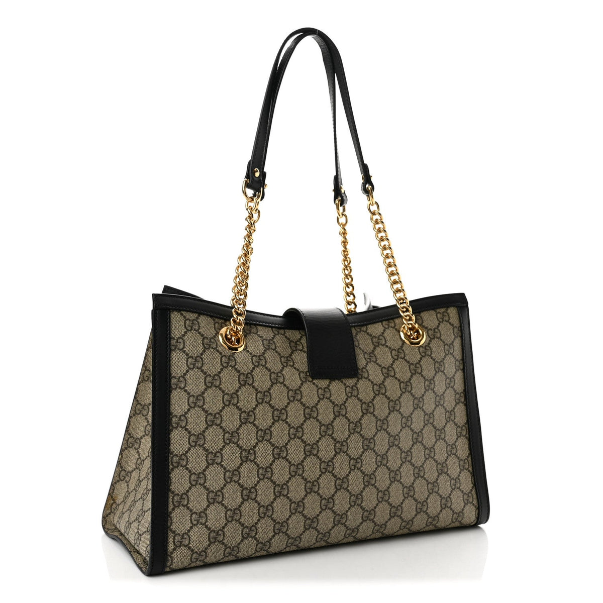 GG Supreme Monogram Medium Padlock Tote Black