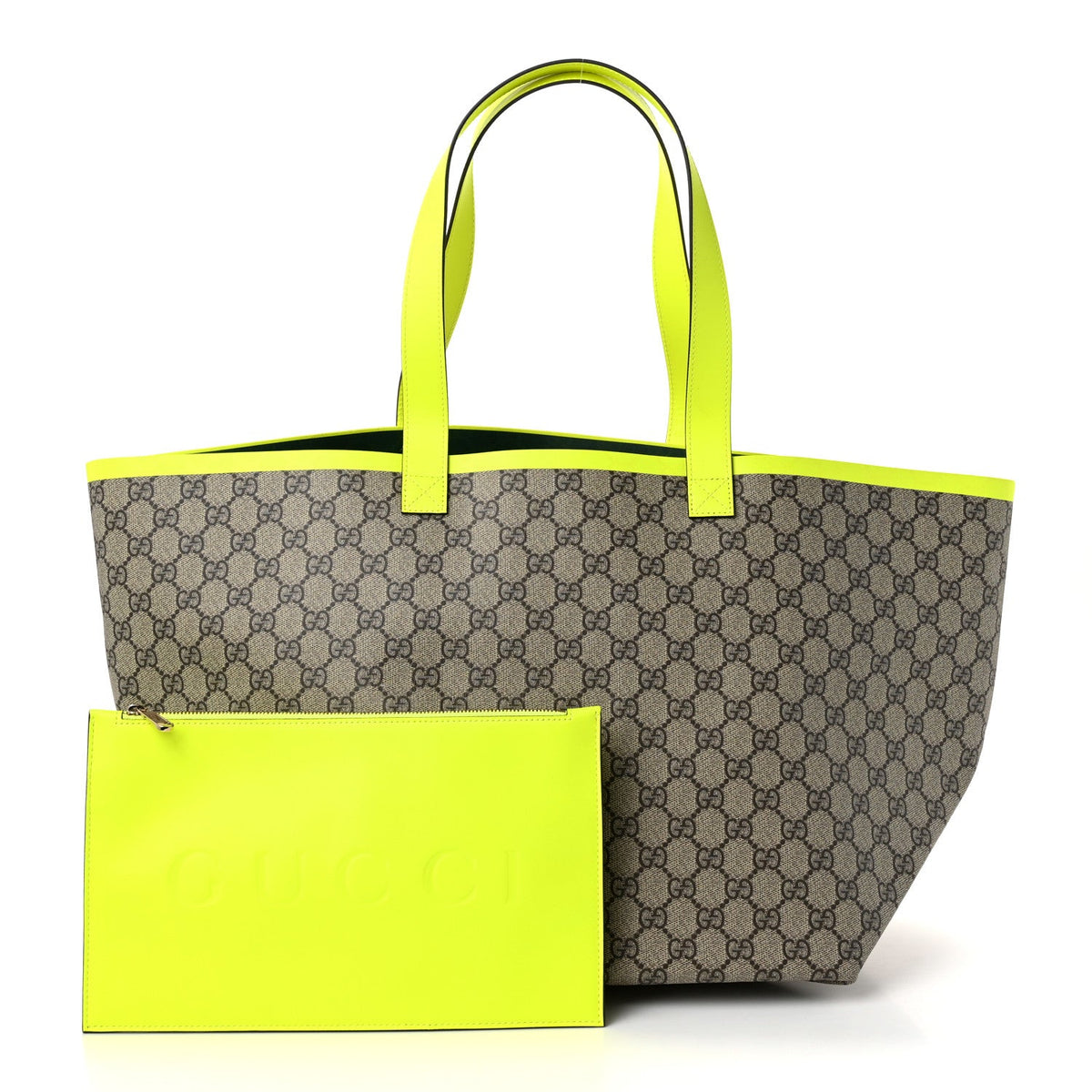 GG Supreme Monogram Medium Totissima Shopping Tote Ebony Beige Yellow