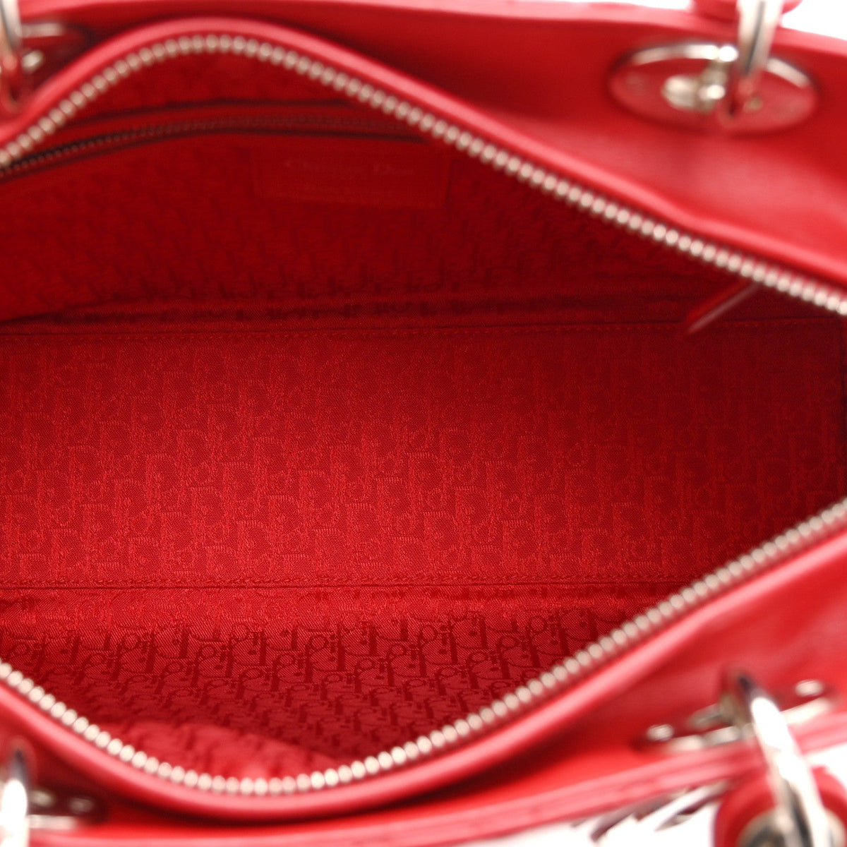 Lambskin Cannage Large Lady Dior Red