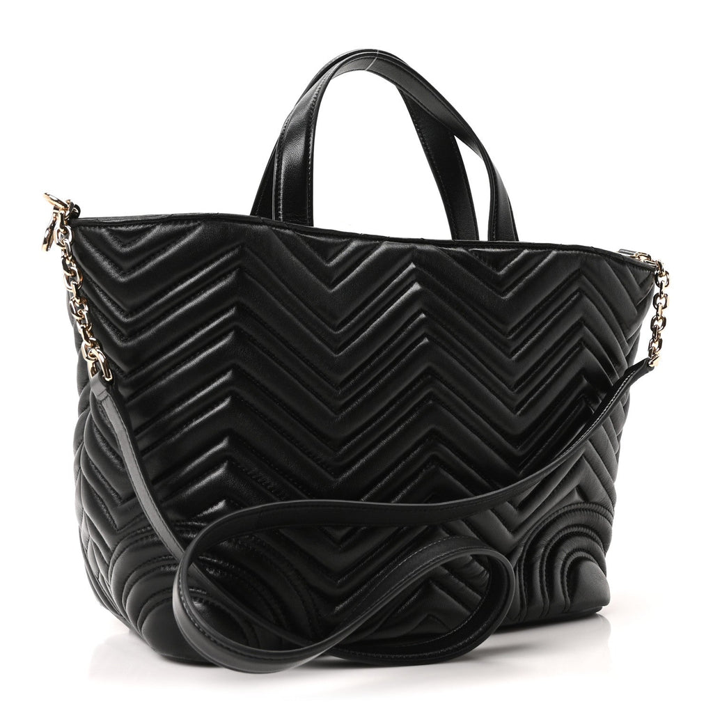Lambskin Matelasse Medium GG Betty Tote Bag Black