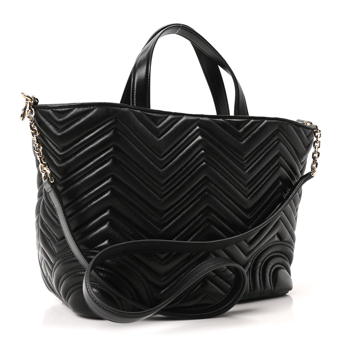 Lambskin Matelasse Medium GG Betty Tote Bag Black