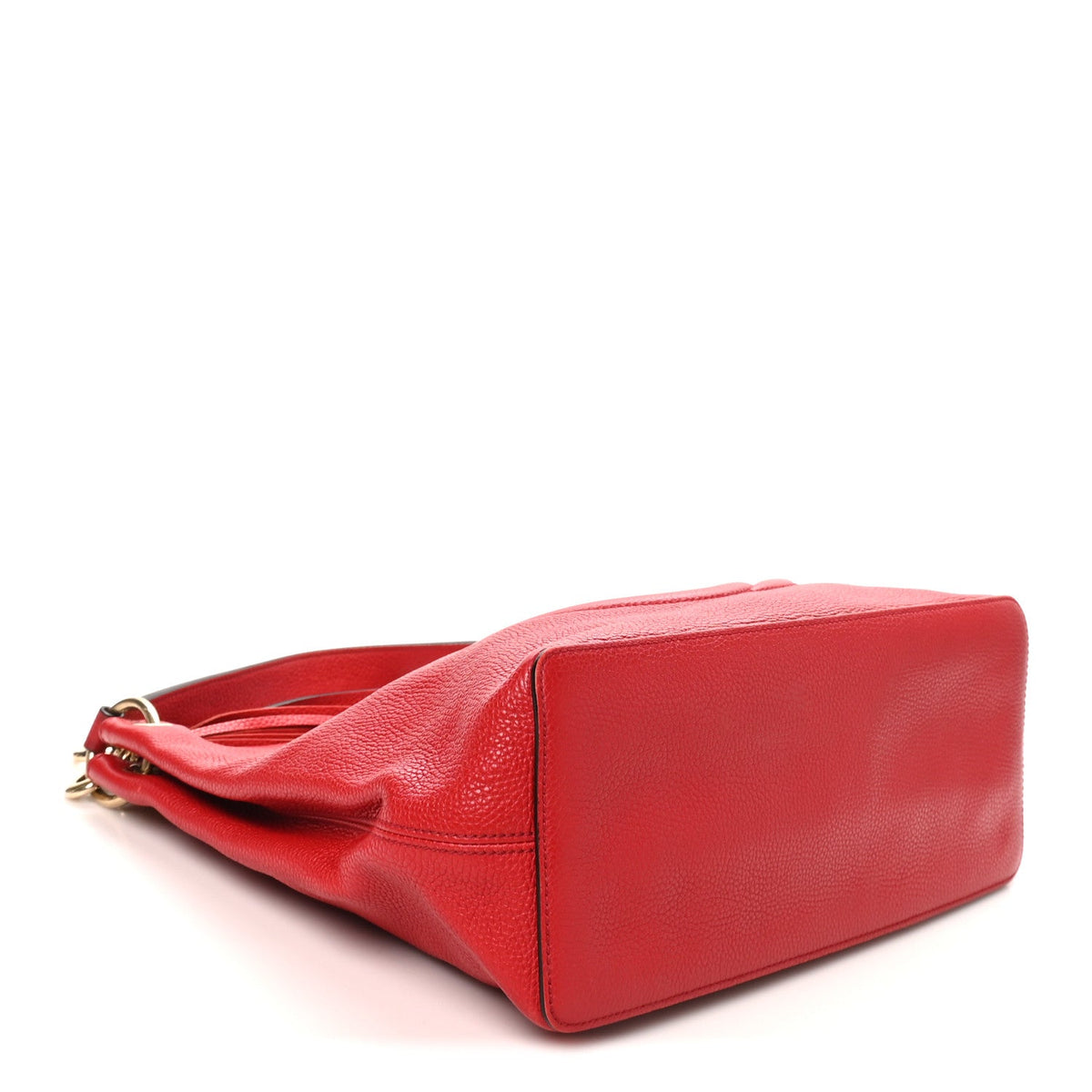 Pebbled Calfskin Large Soho Hobo Tabasco Red