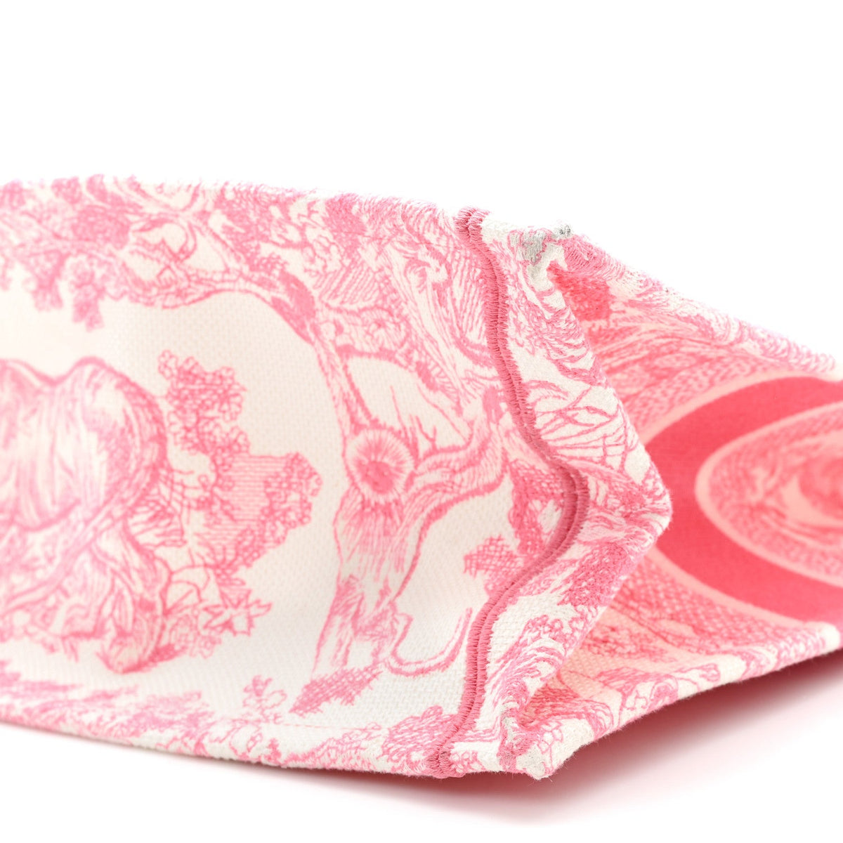 Canvas Embroidered Medium Dioriviera Toile De Jouy Book Tote Peony Pink