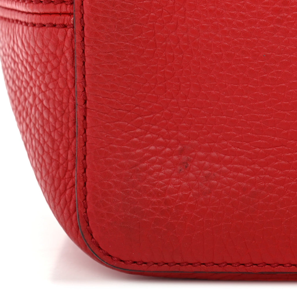 Pebbled Calfskin Large Soho Hobo Tabasco Red