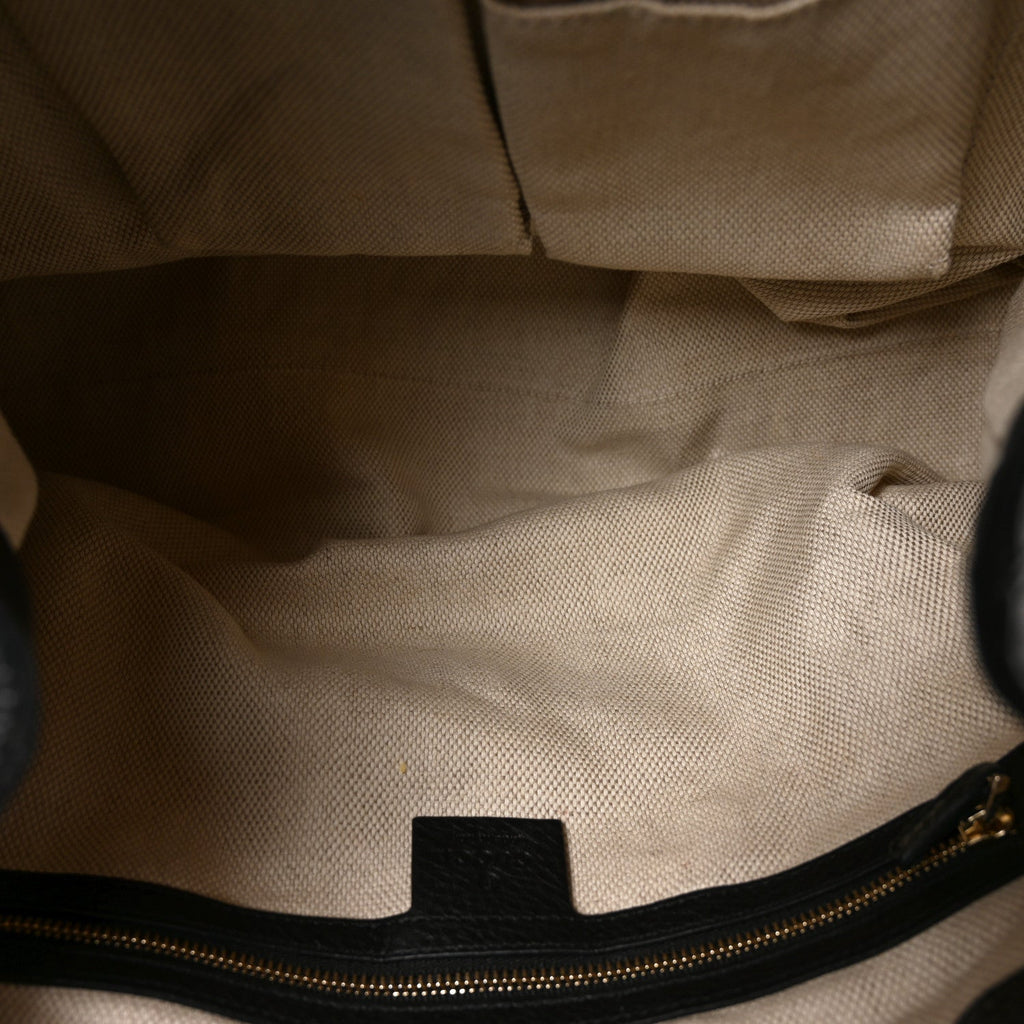 Pebbled Calfskin Medium Soho Chain Shoulder Bag Black