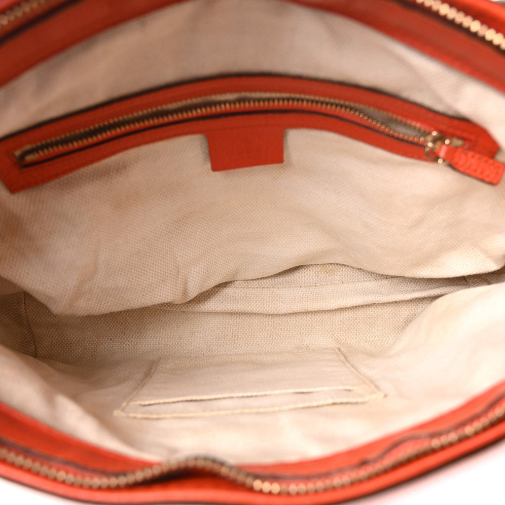 Pebbled Calfskin Small Soho Top Handle Bag Sun Orange