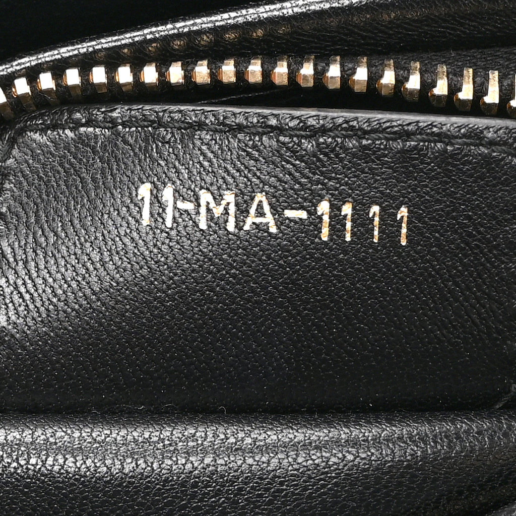 Lambskin Cannage Medium Pearl Lady Dior Black