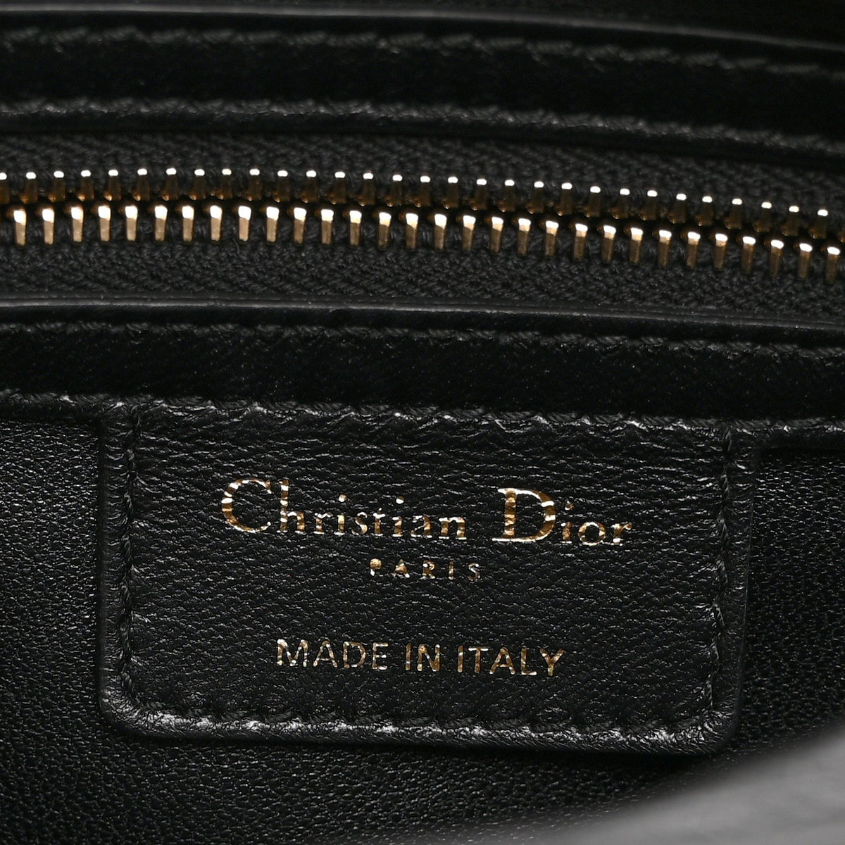 Lambskin Cannage Medium Pearl Lady Dior Black