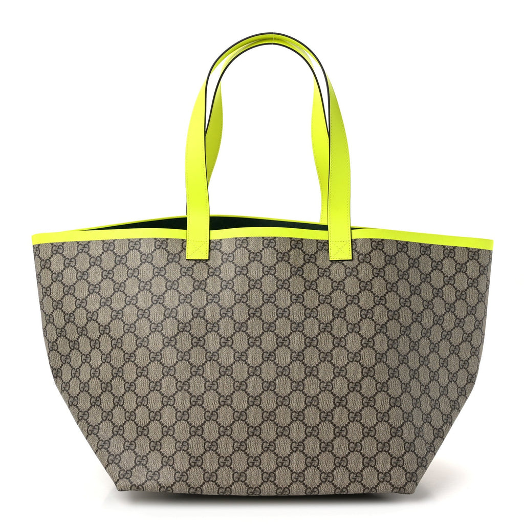 GG Supreme Monogram Medium Totissima Shopping Tote Ebony Beige Yellow