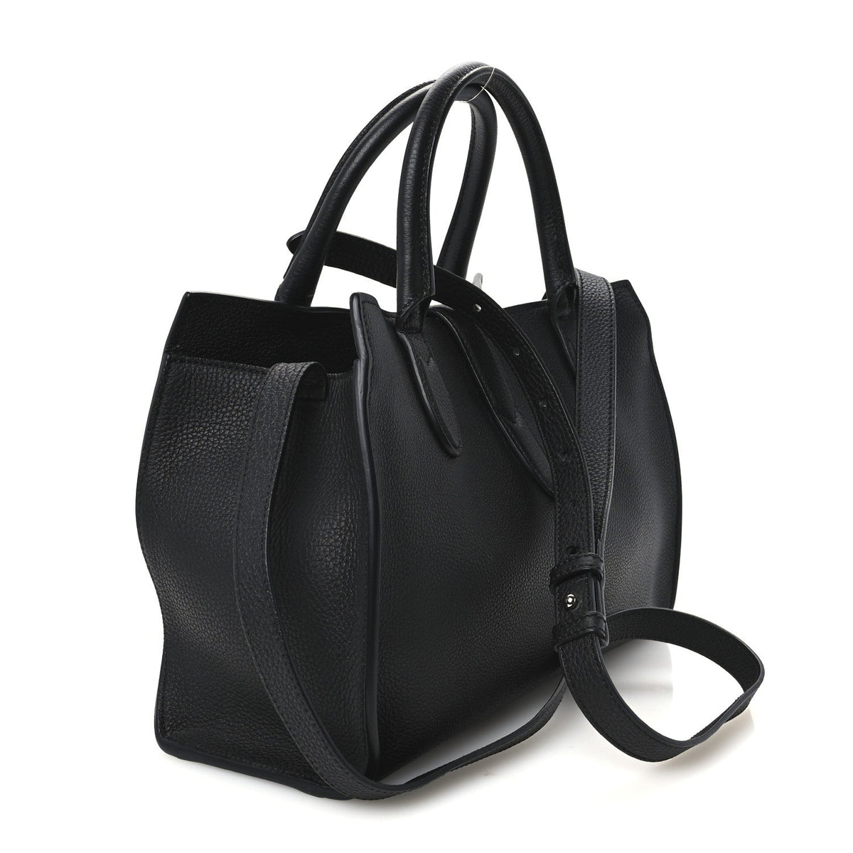 Soft Calfskin Small Jackie Top Handle Bag Black