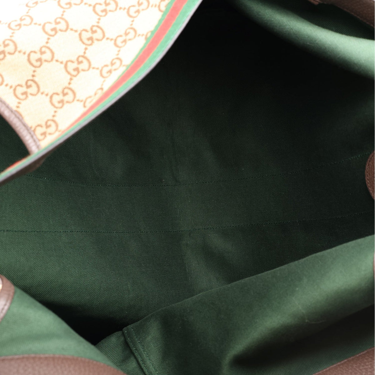 GG Monogram Web Large Giglio Tote Beige Brown