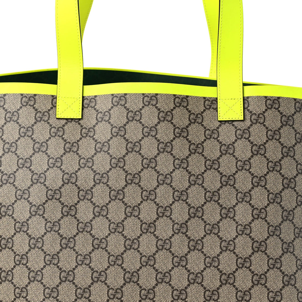 GG Supreme Monogram Medium Totissima Shopping Tote Ebony Beige Yellow