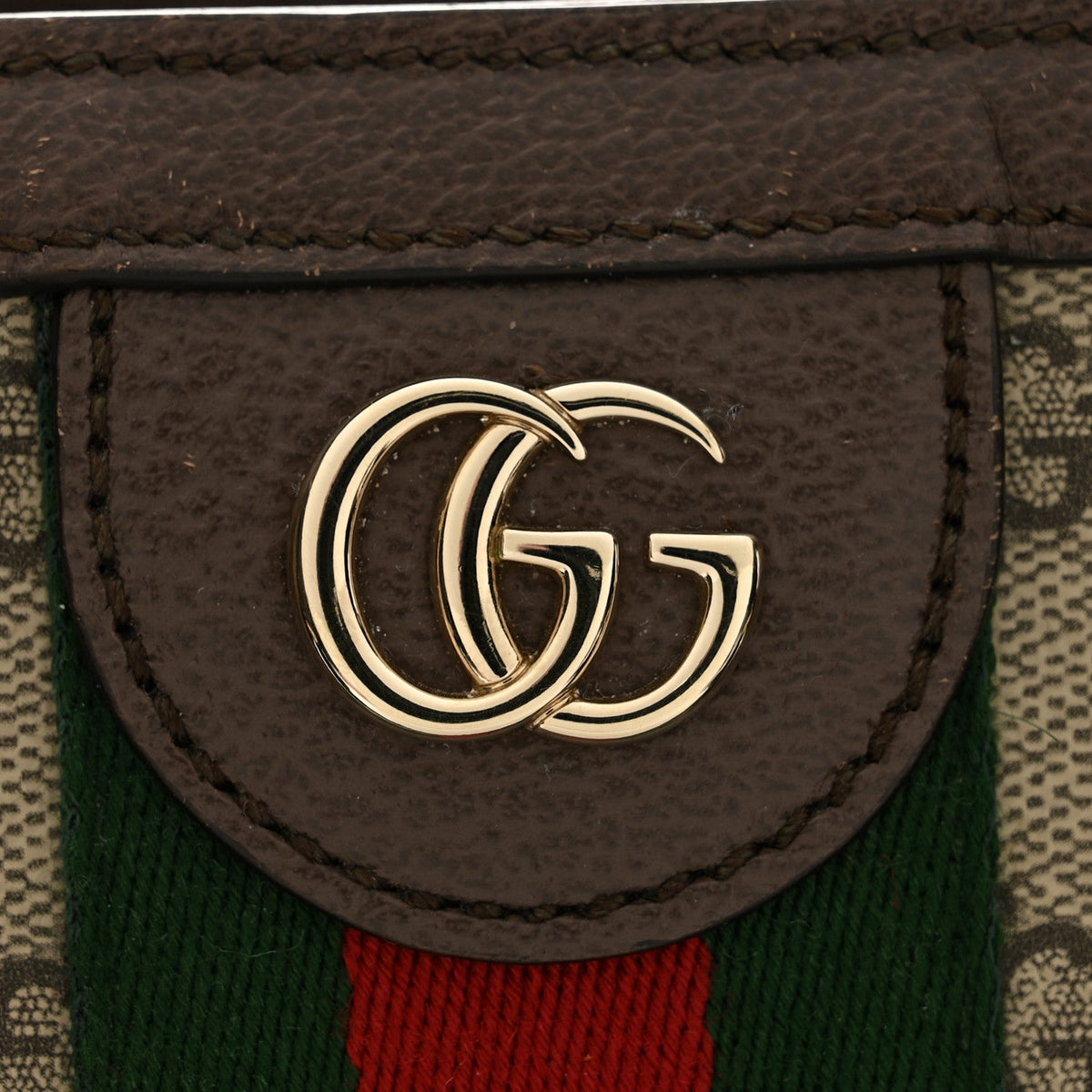 GG Supreme Monogram Web Medium Ophidia Tote Bag Brown