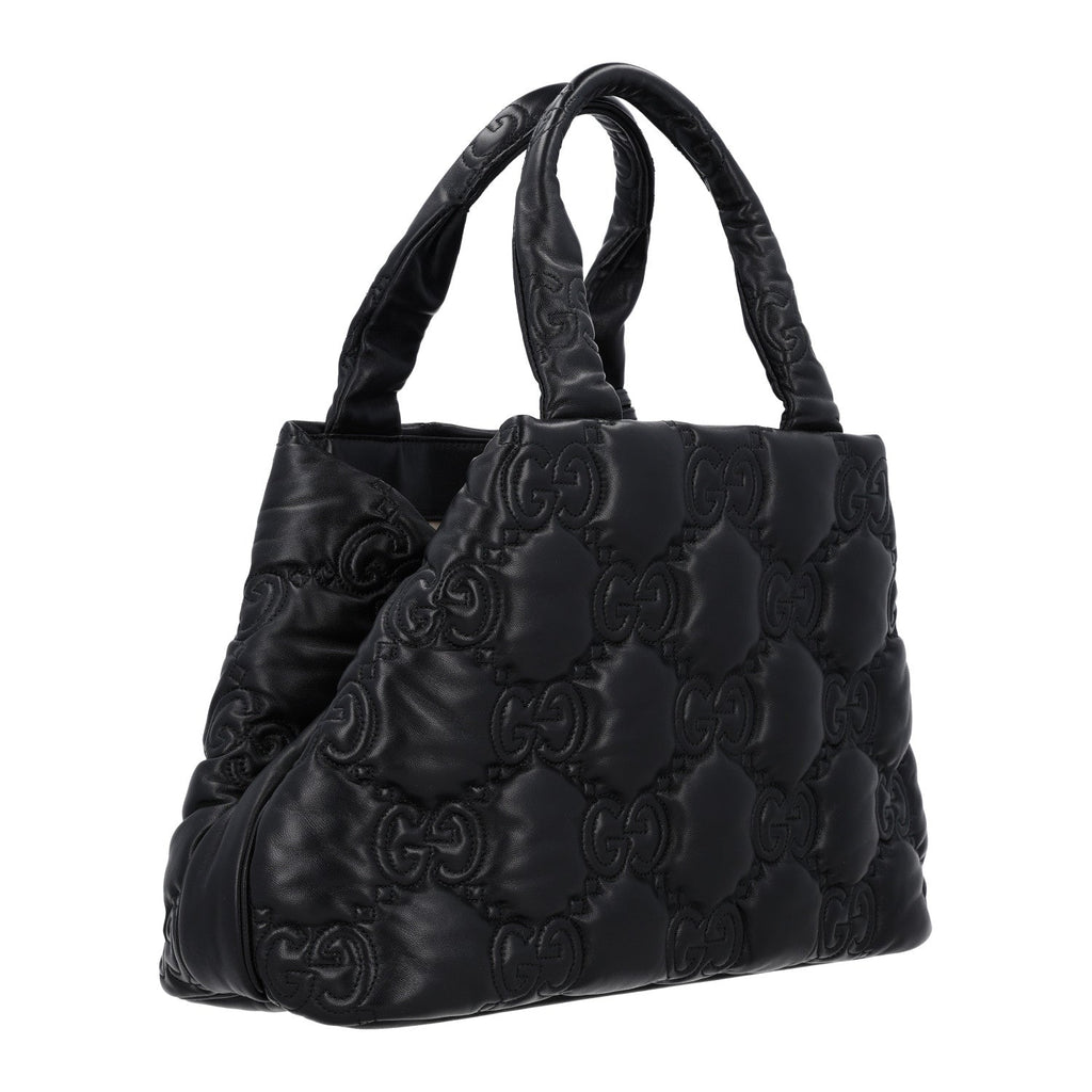 Calfskin GG Matelasse Large Tote Black