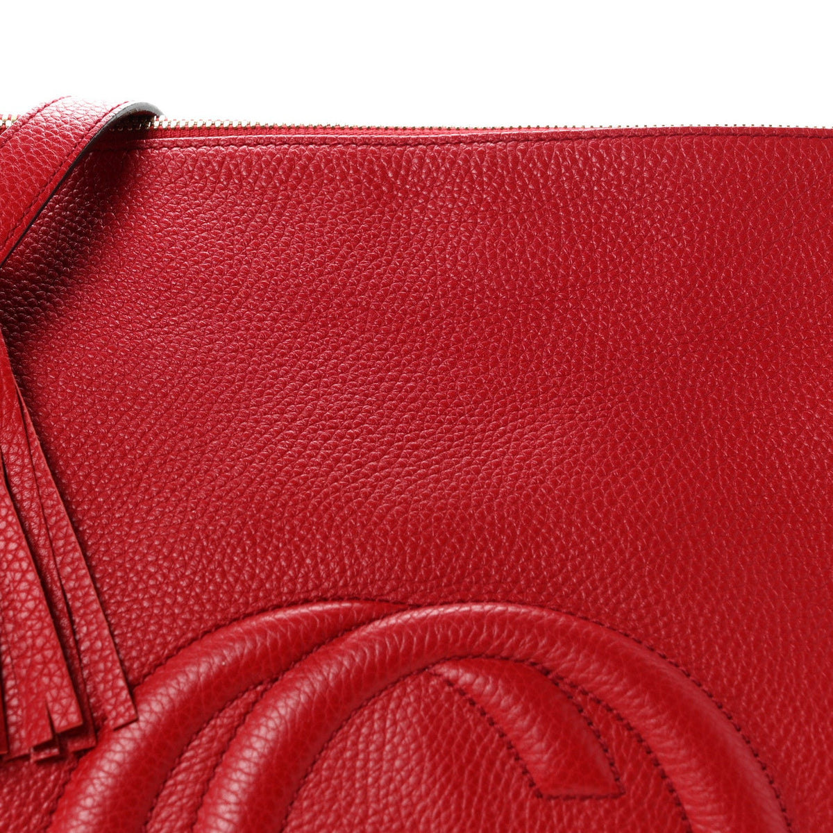 Pebbled Calfskin Large Soho Hobo Tabasco Red