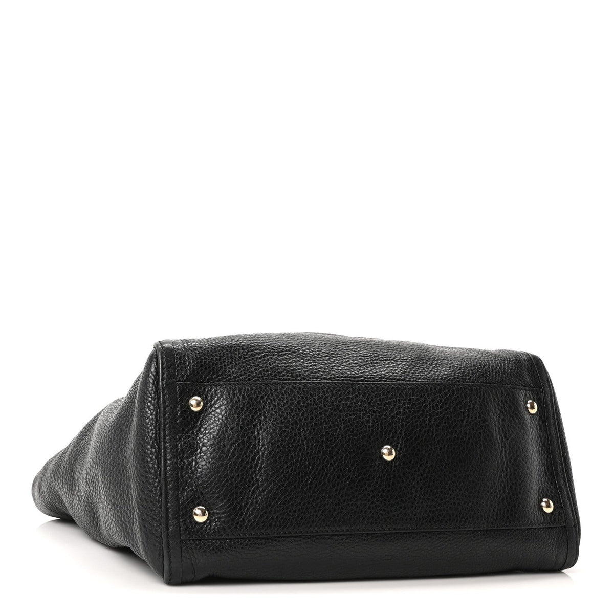 Pebbled Calfskin Medium Soho Shoulder Bag Black