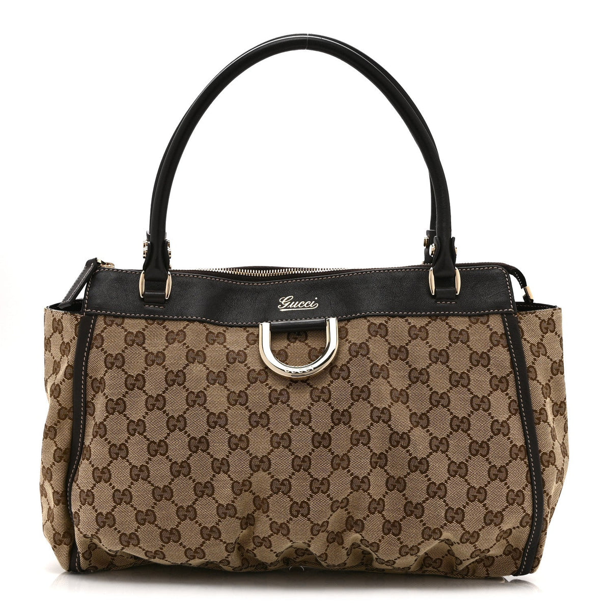 Monogram D Gold Tote Dark Brown