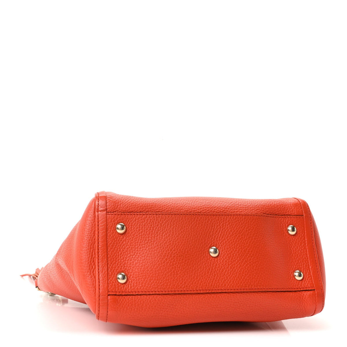 Pebbled Calfskin Small Soho Top Handle Bag Sun Orange