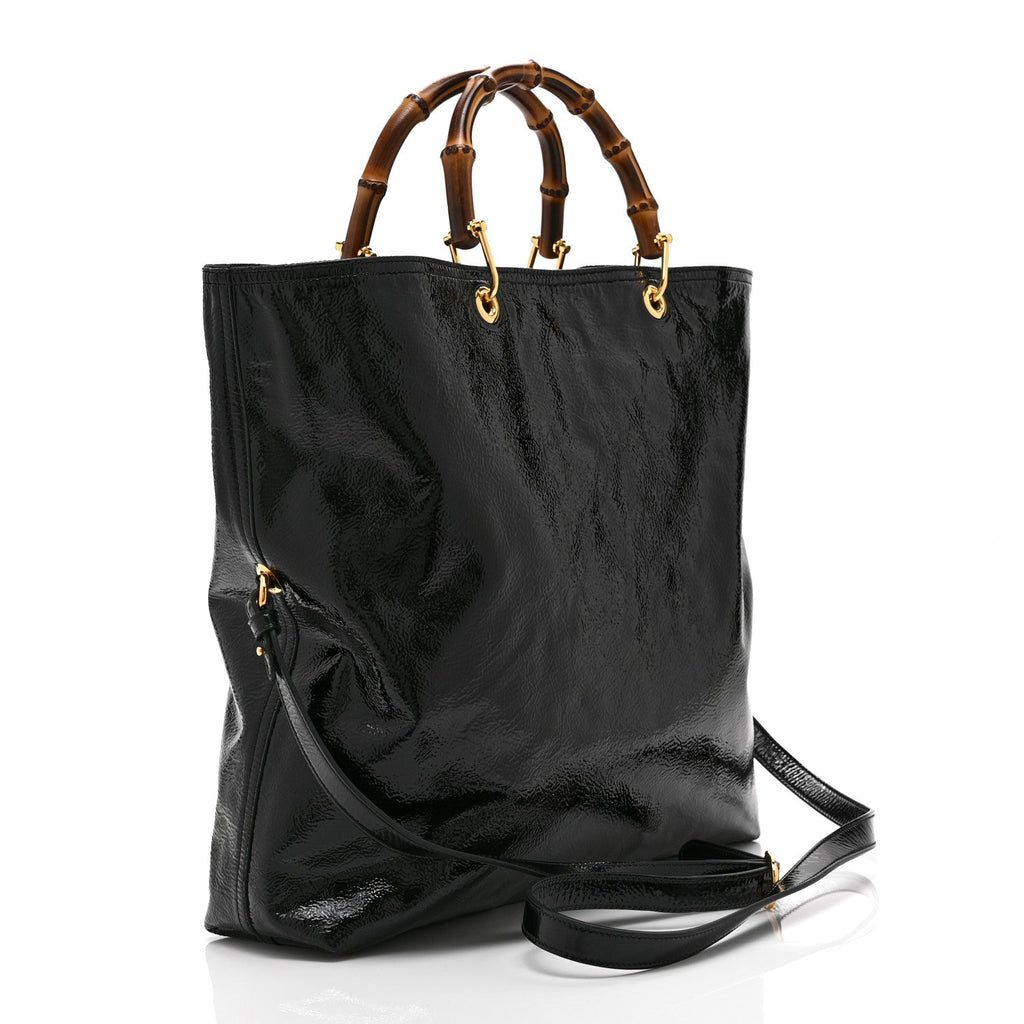 GG Monogram Bamboo Reversible Tote Black