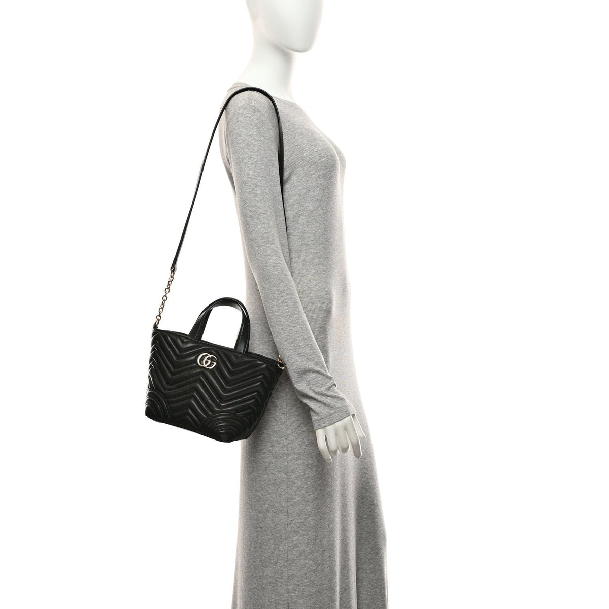 Lambskin Matelasse Small GG Marmont Betty Tote Bag Black