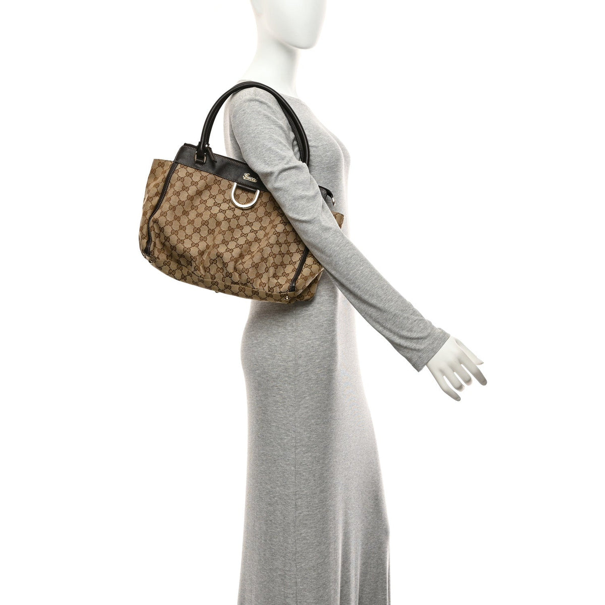 Monogram D Gold Tote Dark Brown