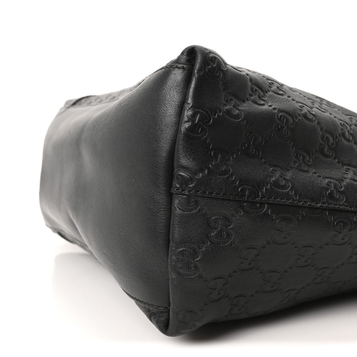 Guccissima Large GG Charm Convertible Dome Satchel Black